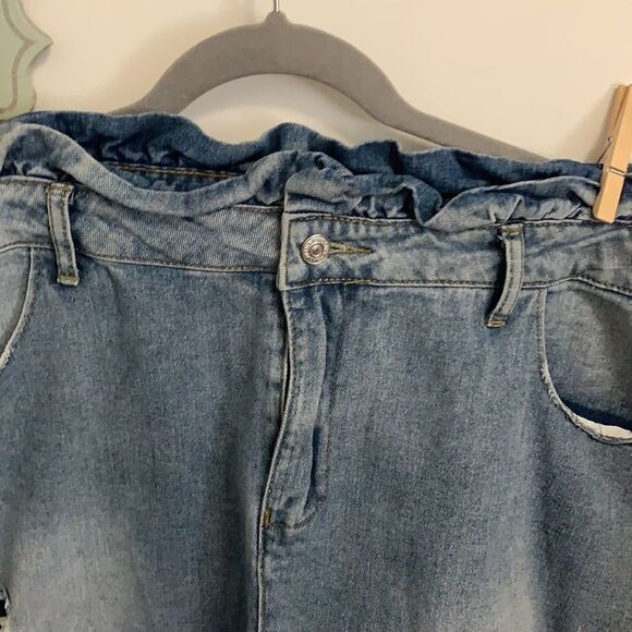 Shein distressed blue Jean skirt 3xl - Picture 6 of 9